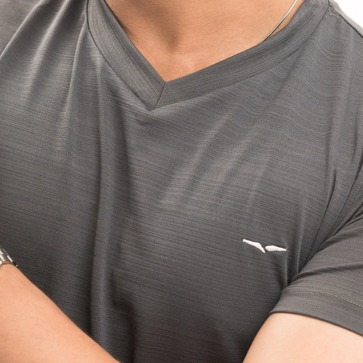 Solid Grey V-Neck