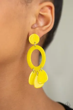 Sparkling Shores Yellow-Earrings