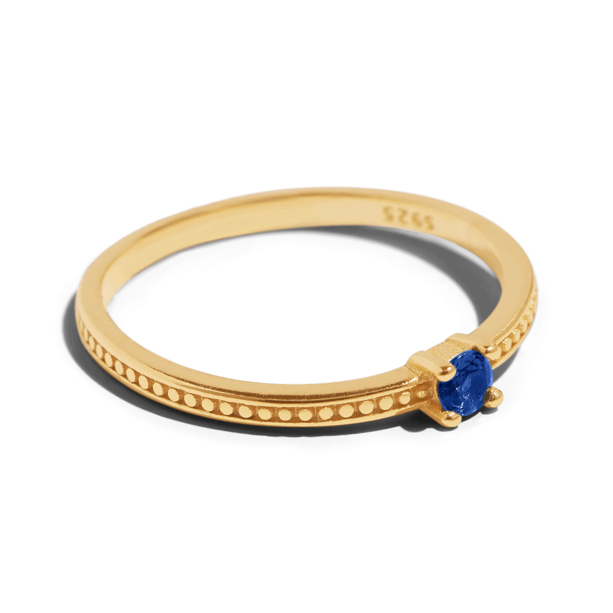 THE EMMA RING BLUE - 18k gold plated