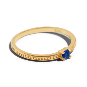 THE EMMA RING BLUE - 18k gold plated