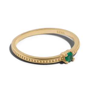 THE EMMA RING GREEN - 18k gold plated