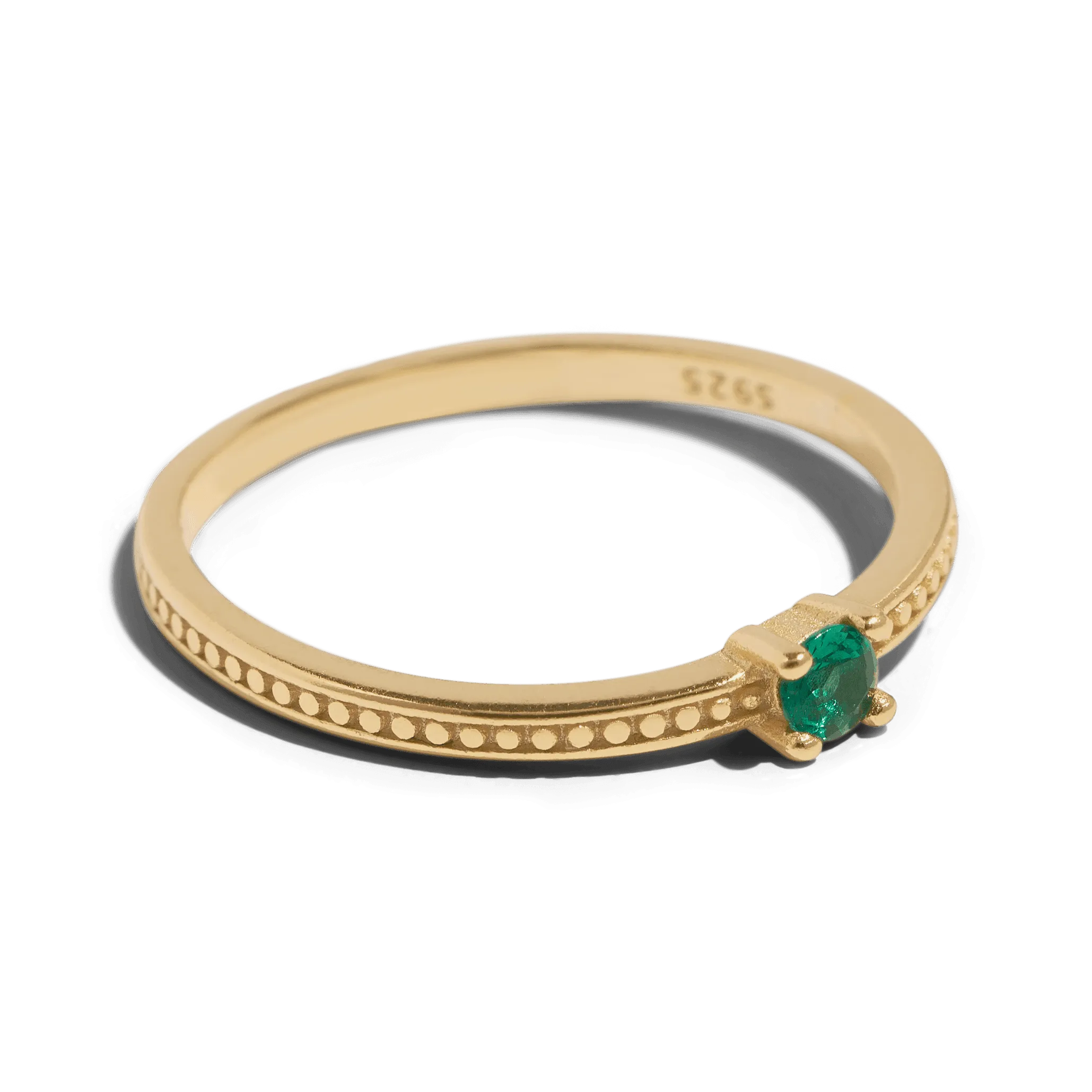 THE EMMA RING GREEN - 18k gold plated