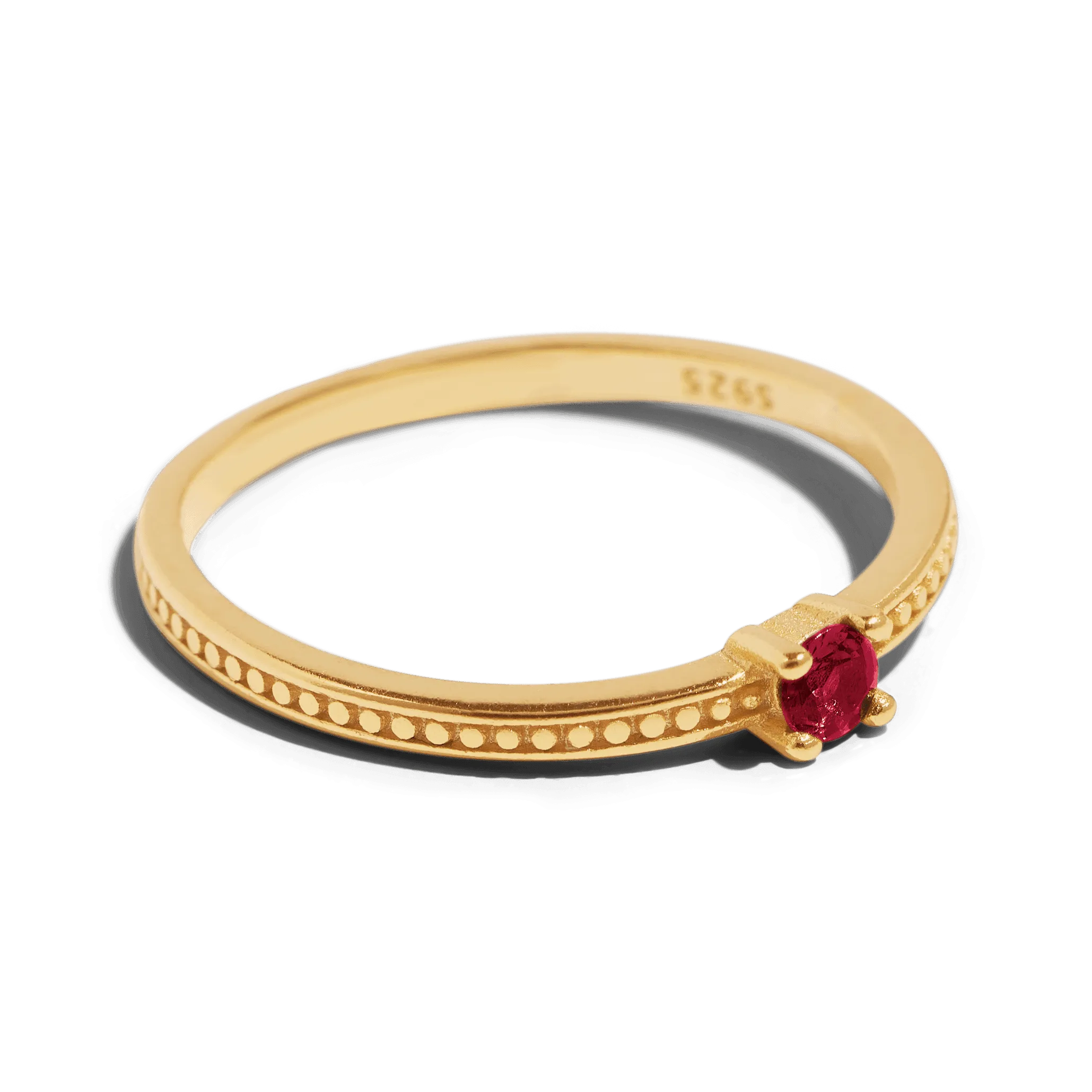 THE EMMA RING RED - 18k gold plated