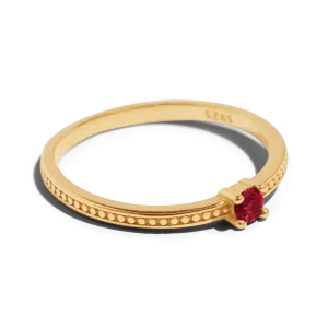 THE EMMA RING RED - 18k gold plated