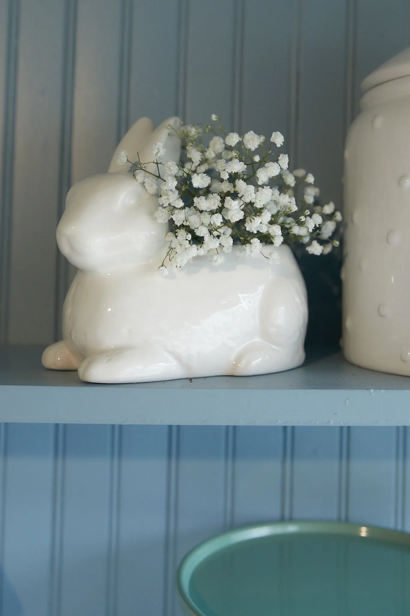 White Bunny Planter