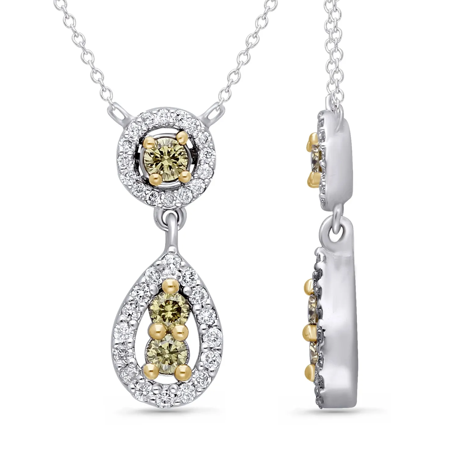 White Gold Yellow & White Diamond Eternal Pendant