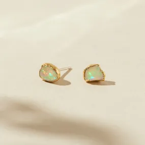 White Opal Studs