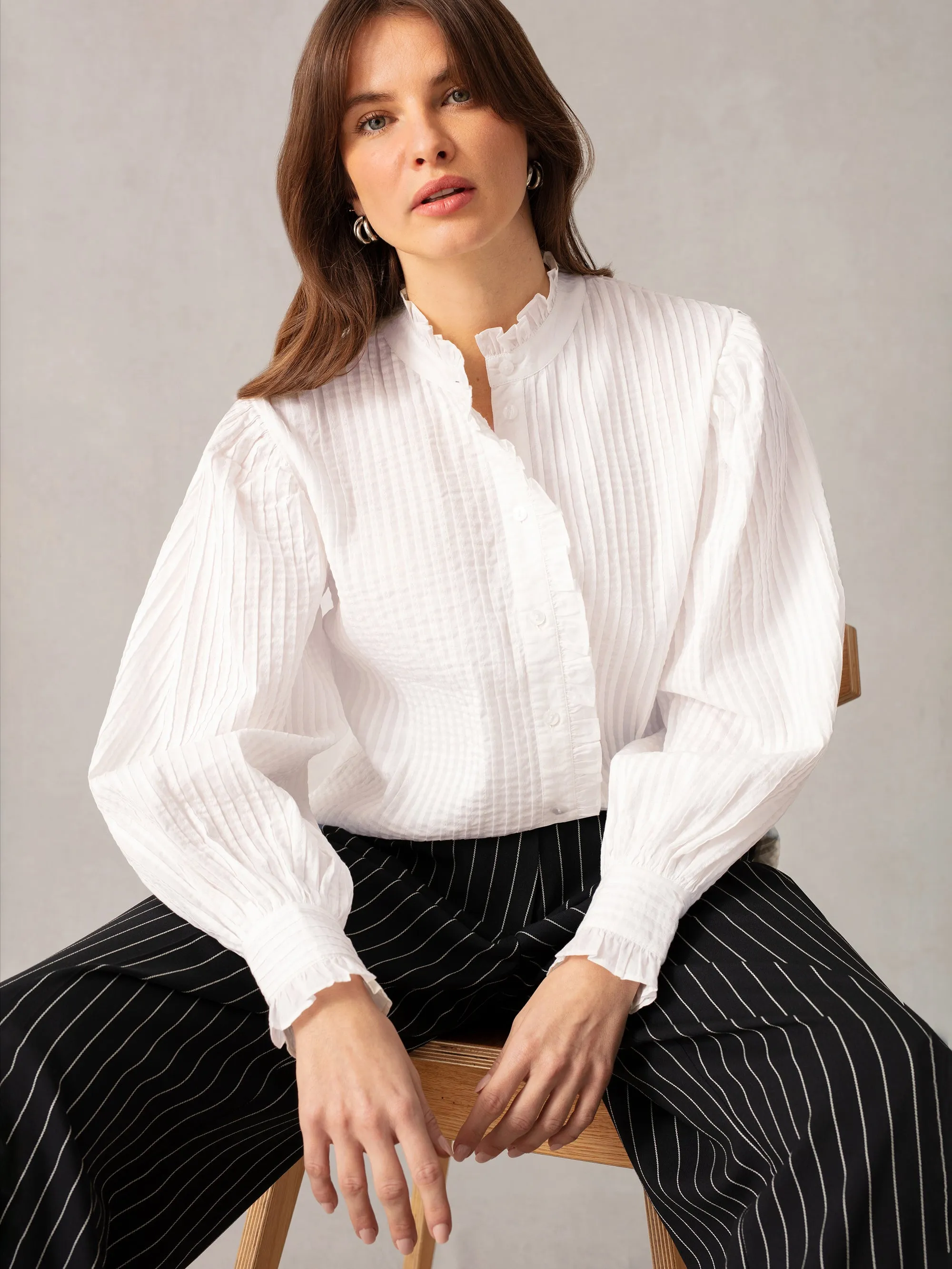 White Pintuck Blouse