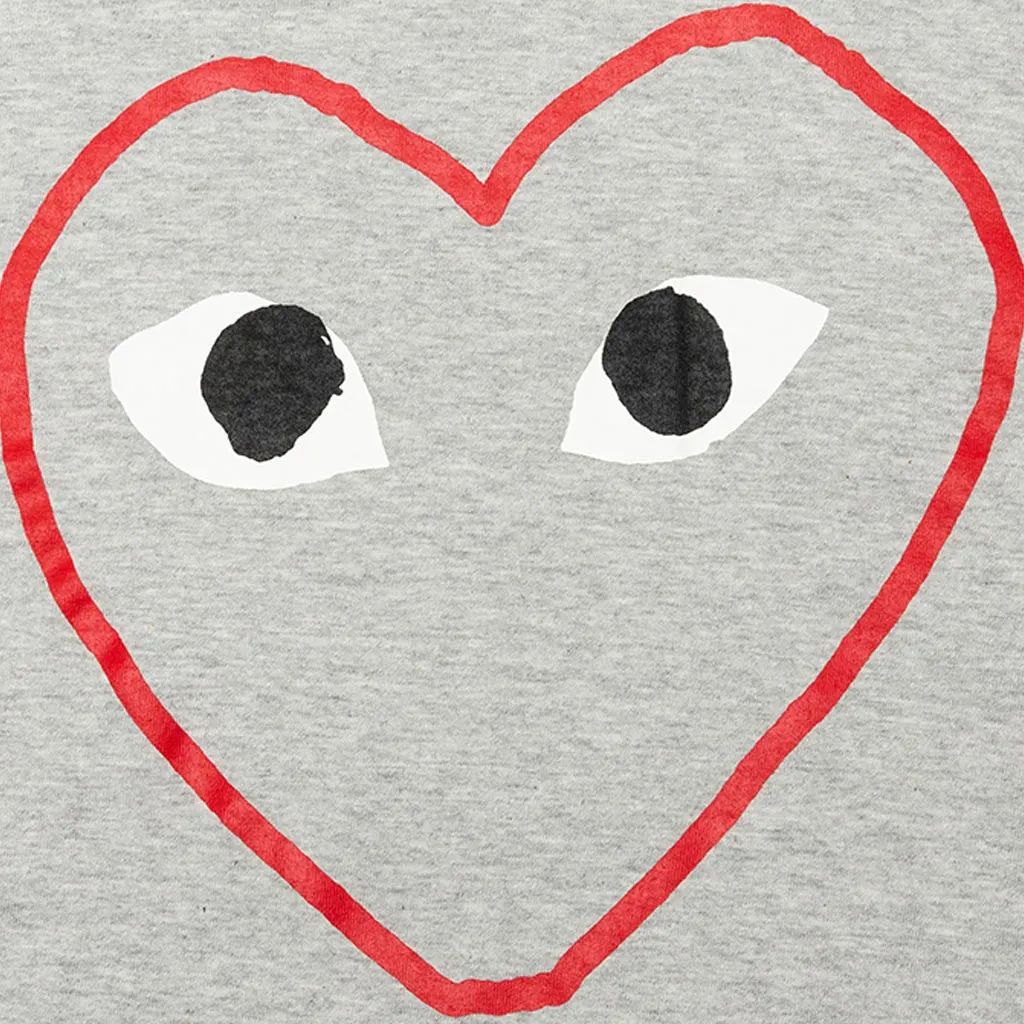 Women's Grey Heart Logo L/S Tee - Grey