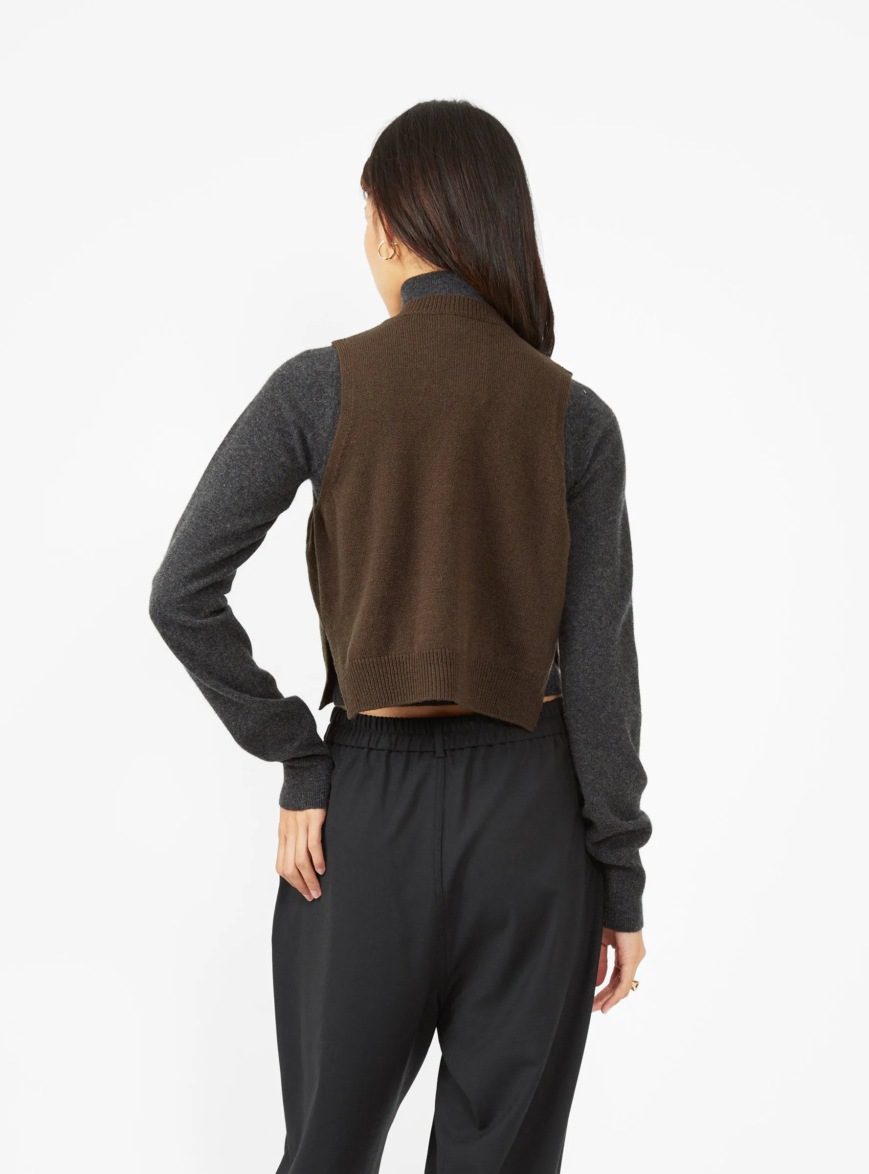 Wool & Cashmere Waistcoat Brown