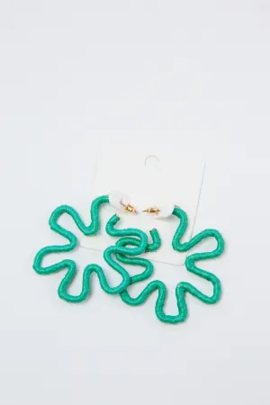 Wrapped Raffia Flower Hoops, Green