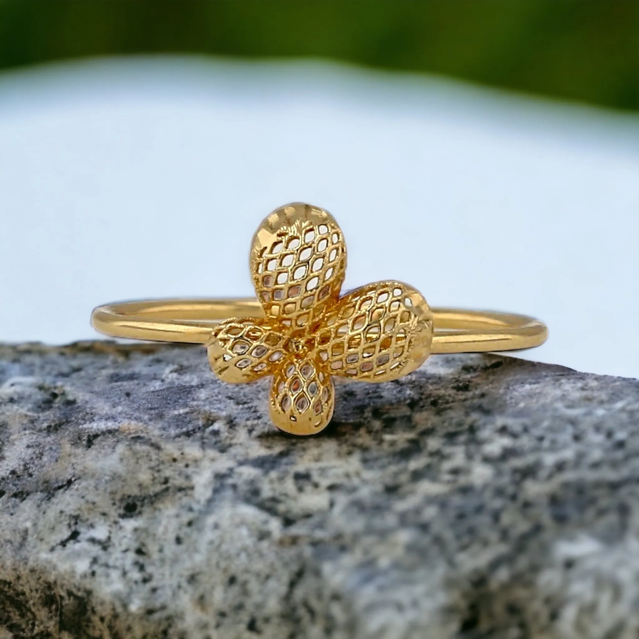 Yellow 10k gold butterfly ring