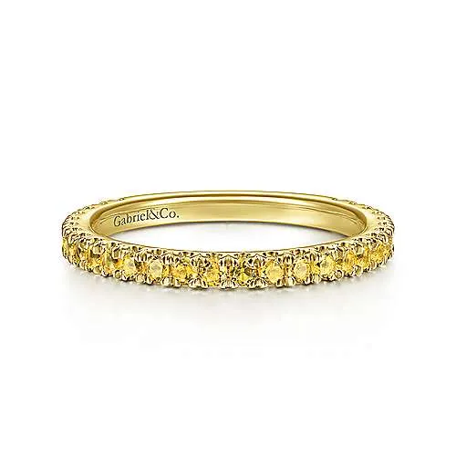 Yellow Gold Yellow Sapphire Stackable Ring