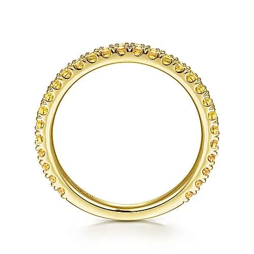 Yellow Gold Yellow Sapphire Stackable Ring