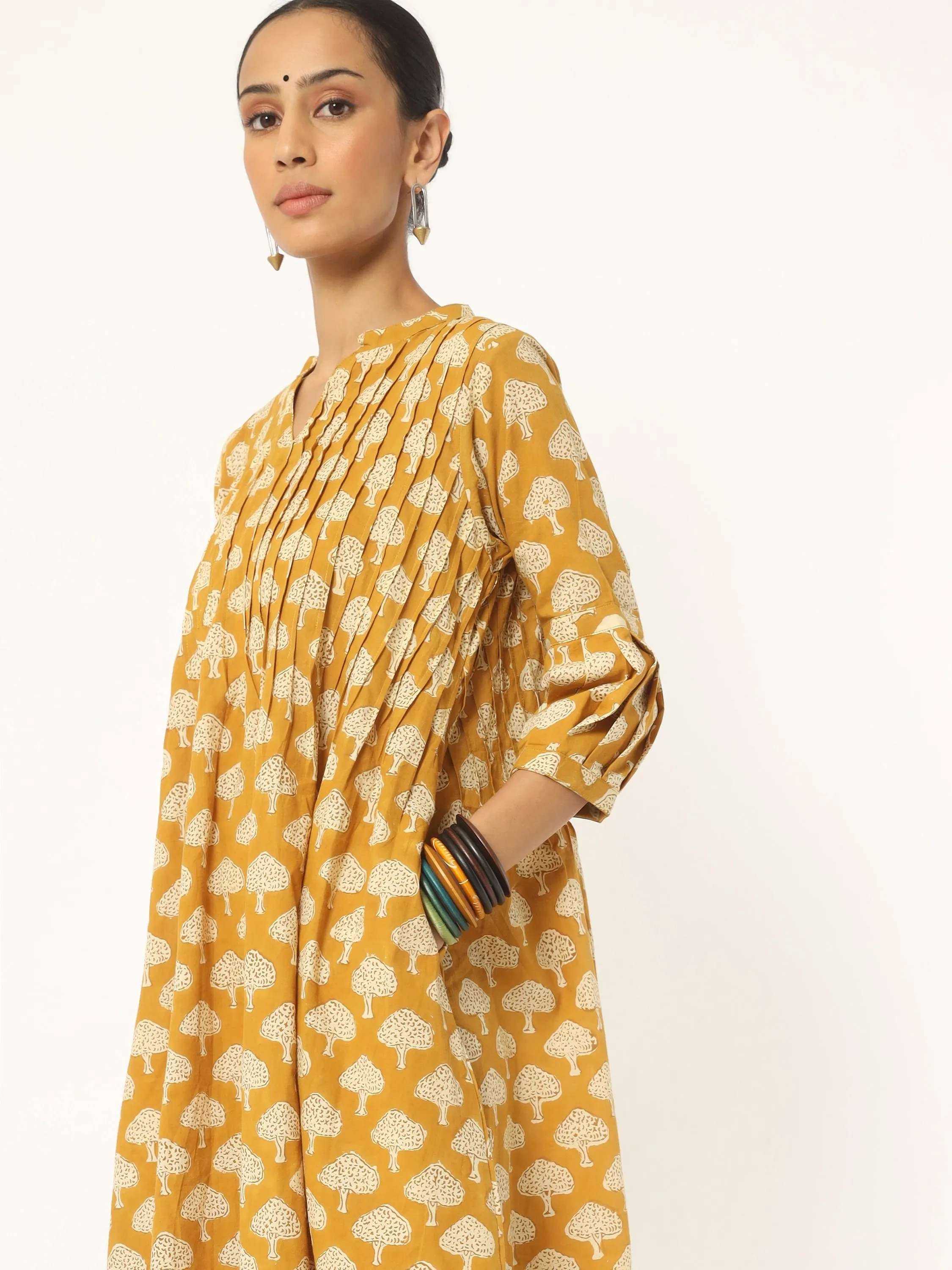 Yellow pintex Dress