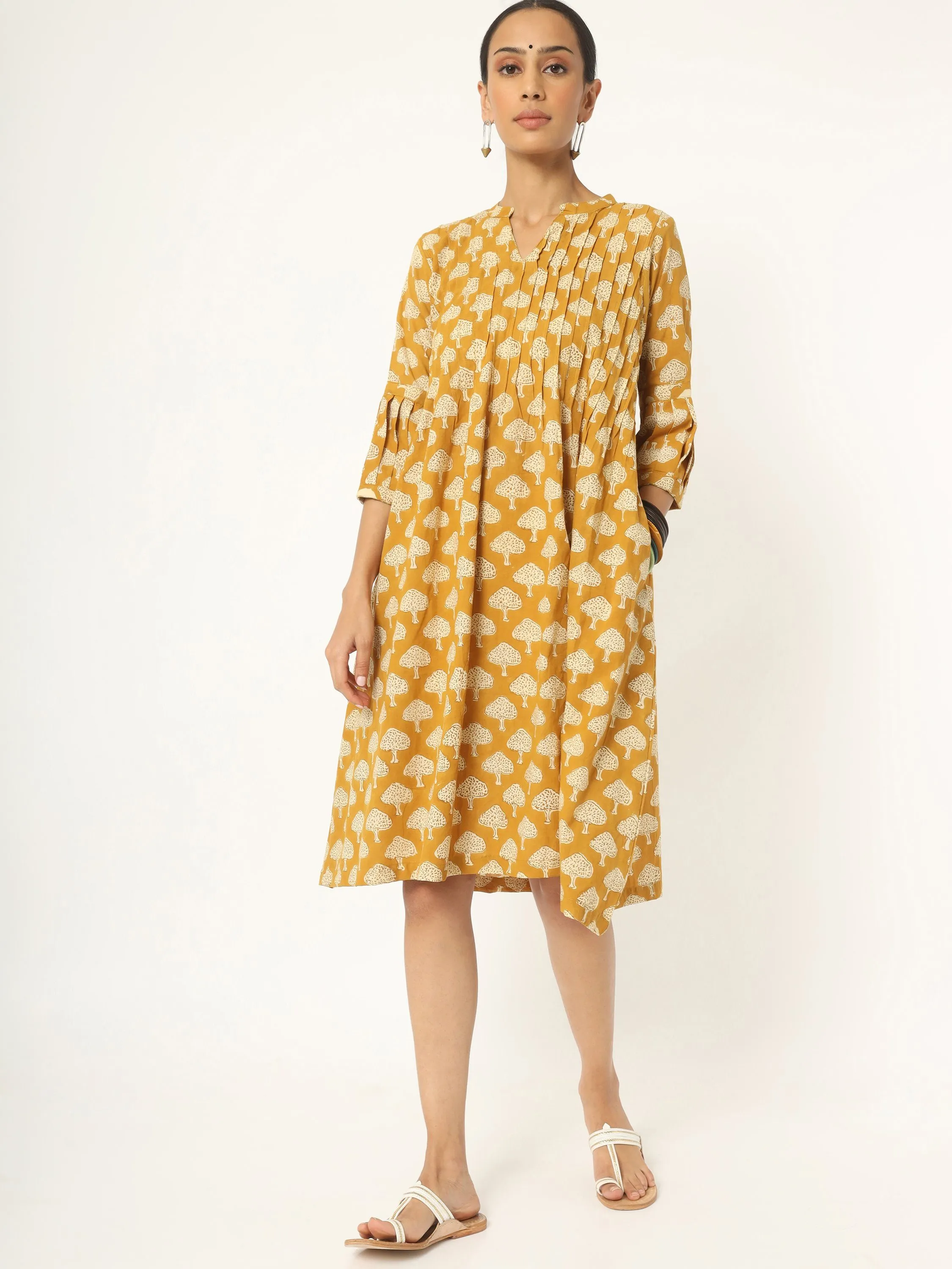 Yellow pintex Dress