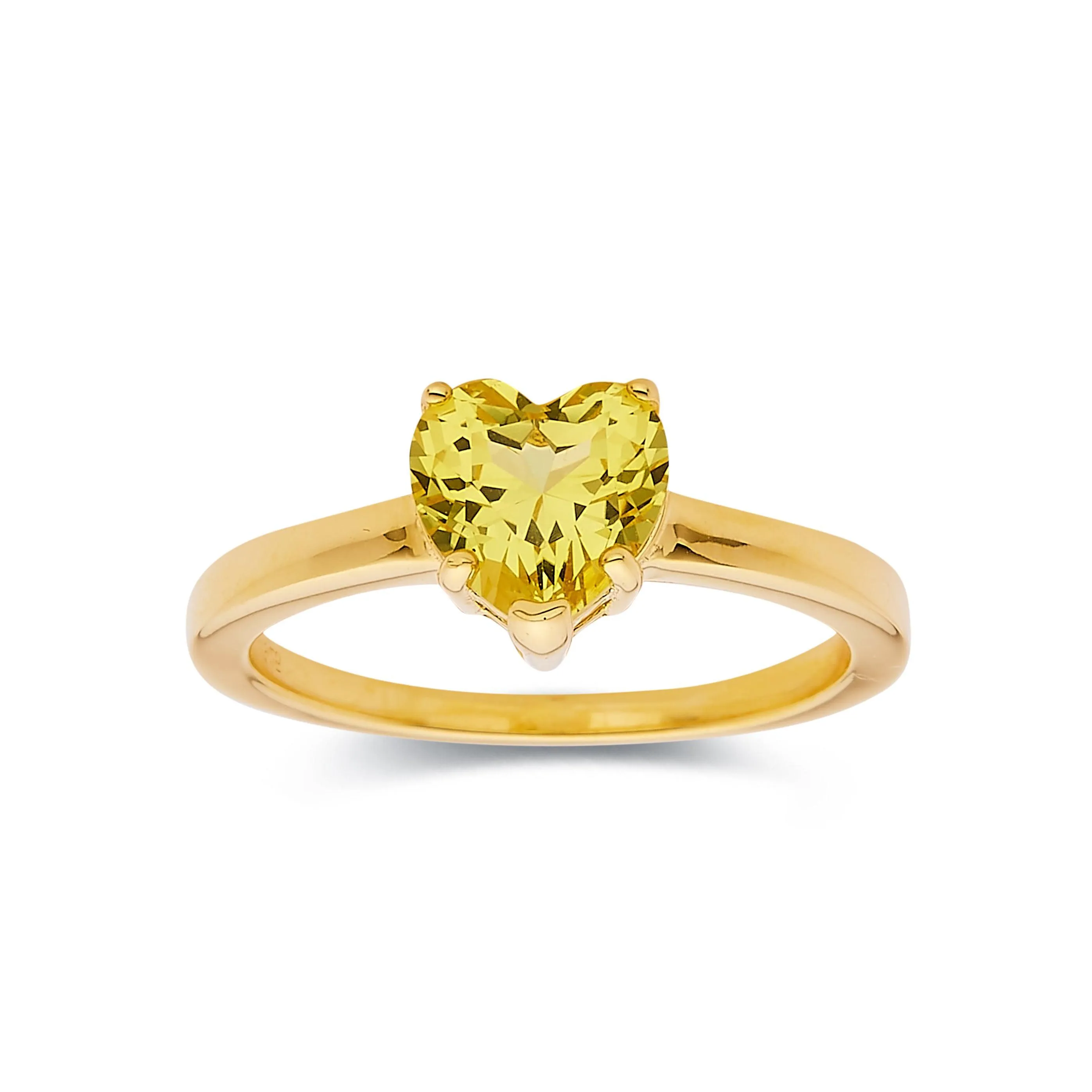 Yellow Sapphire Heart Ring