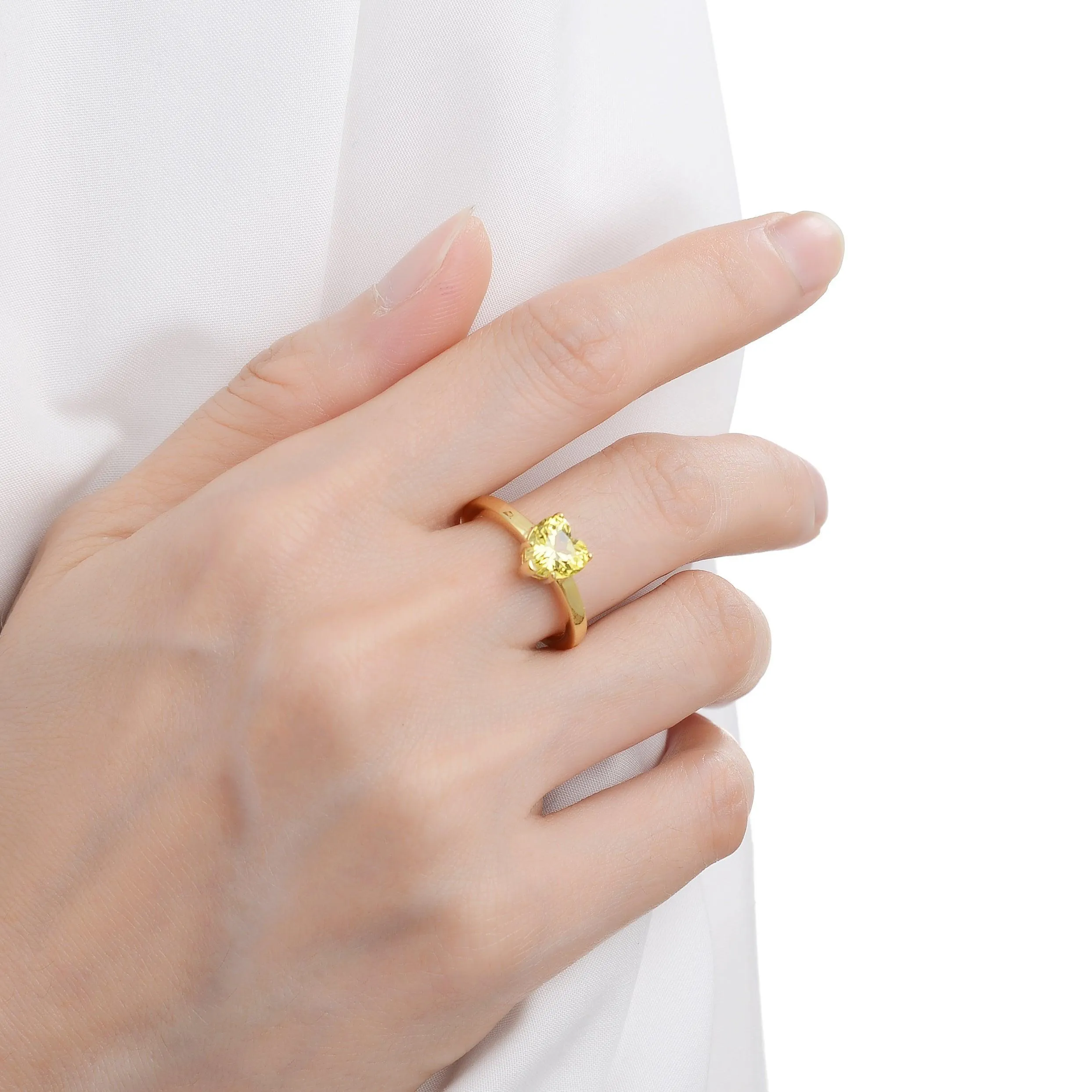 Yellow Sapphire Heart Ring